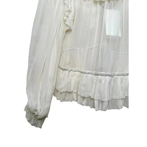 Ulla Johnson Vivian Blouse Pearl Size 8 100% Silk NWT - Picture 13 of 15